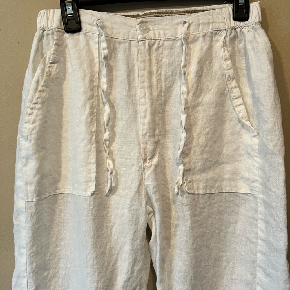 Bohio size M 💯 white linen. Pants with front patch pockets and back flap pockets - Picture 3 of 8